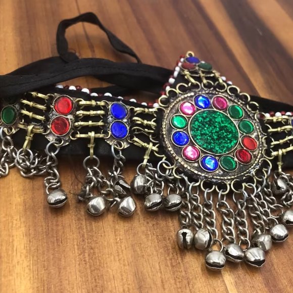 Afghan Kuchi Bells Matha Patti, Headpiece, Hair Jewelry - Picture 3 of 6